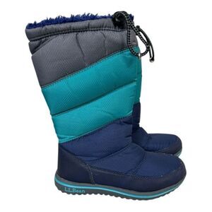L.L. Bean Kids' Ultralight Snow Boots Blue and Gray size 1